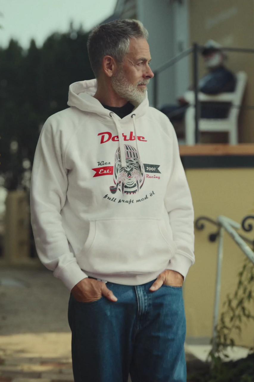 Derbe Hoodie Kiez Racing Herren Weiß Pullover GOTS