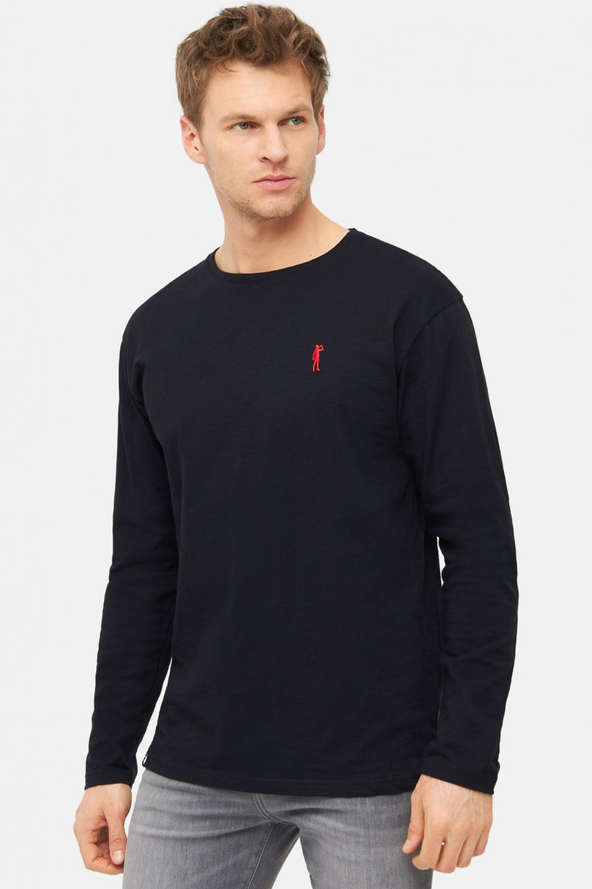 Derbe Kippes Herren Langarmshirt Schwarz