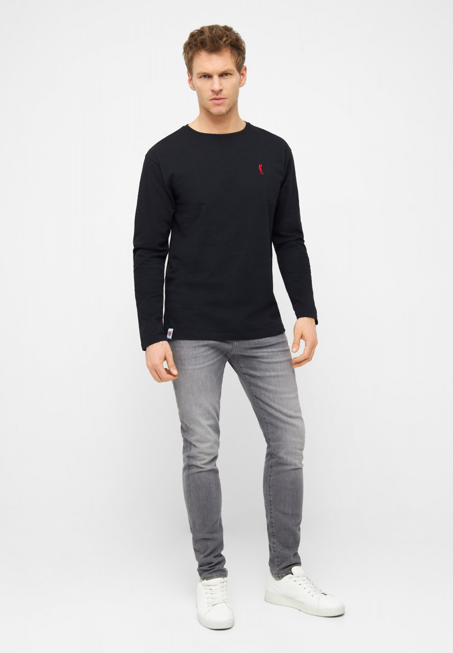 Derbe Kippes Herren Langarmshirt Schwarz