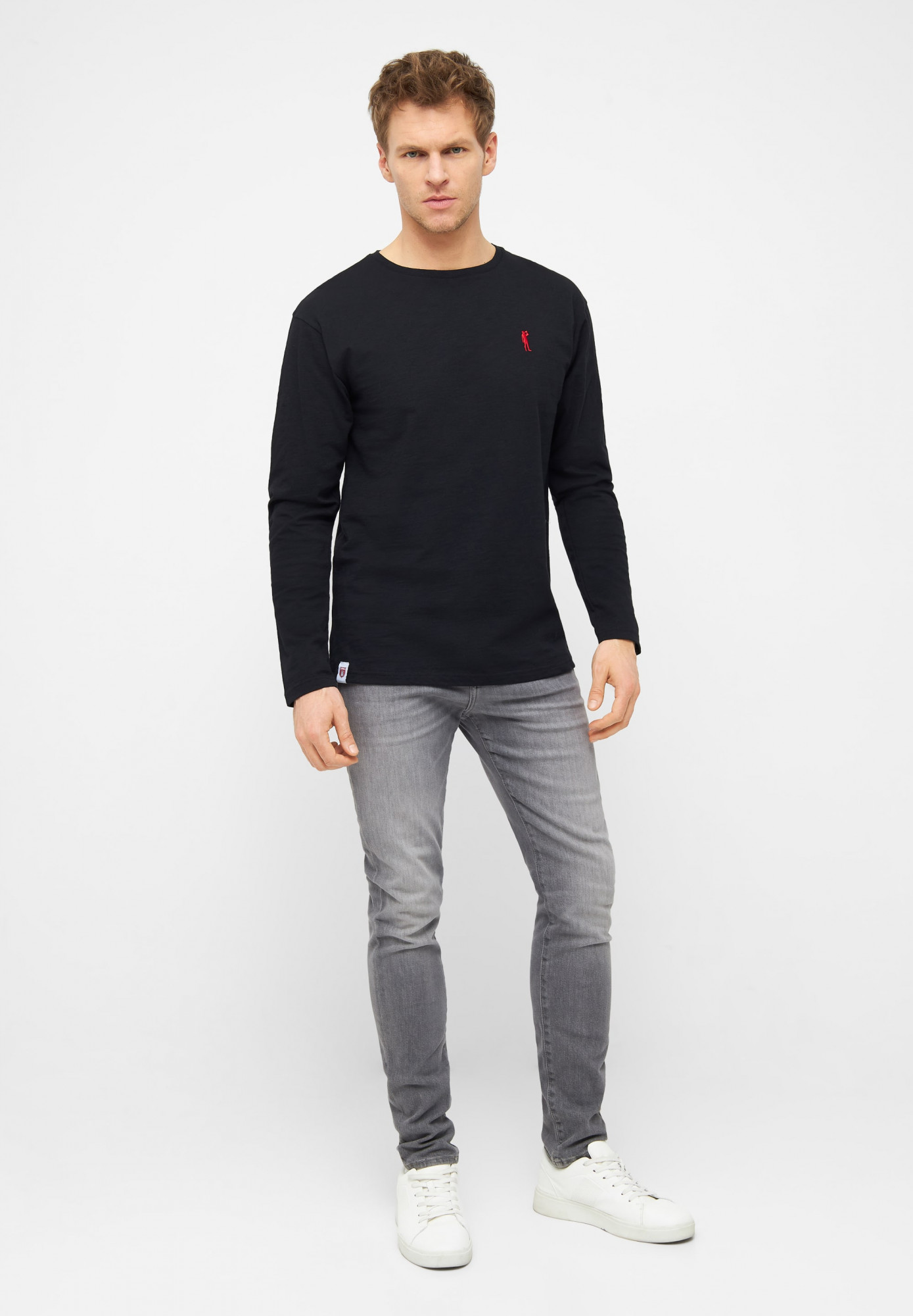 Derbe Kippes Herren Langarmshirt Schwarz