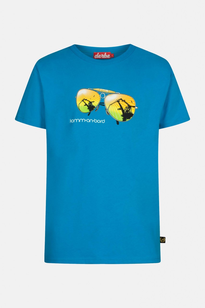 Derbe Komm an Bord Herren T-Shirt Swedish Blue Blau Sonnenbrille