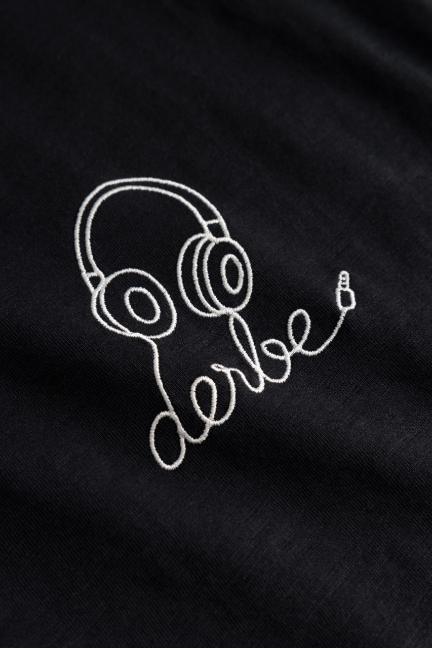 Derbe T-Shirt Kopfhörer Herren Schwarz GOTS Organic