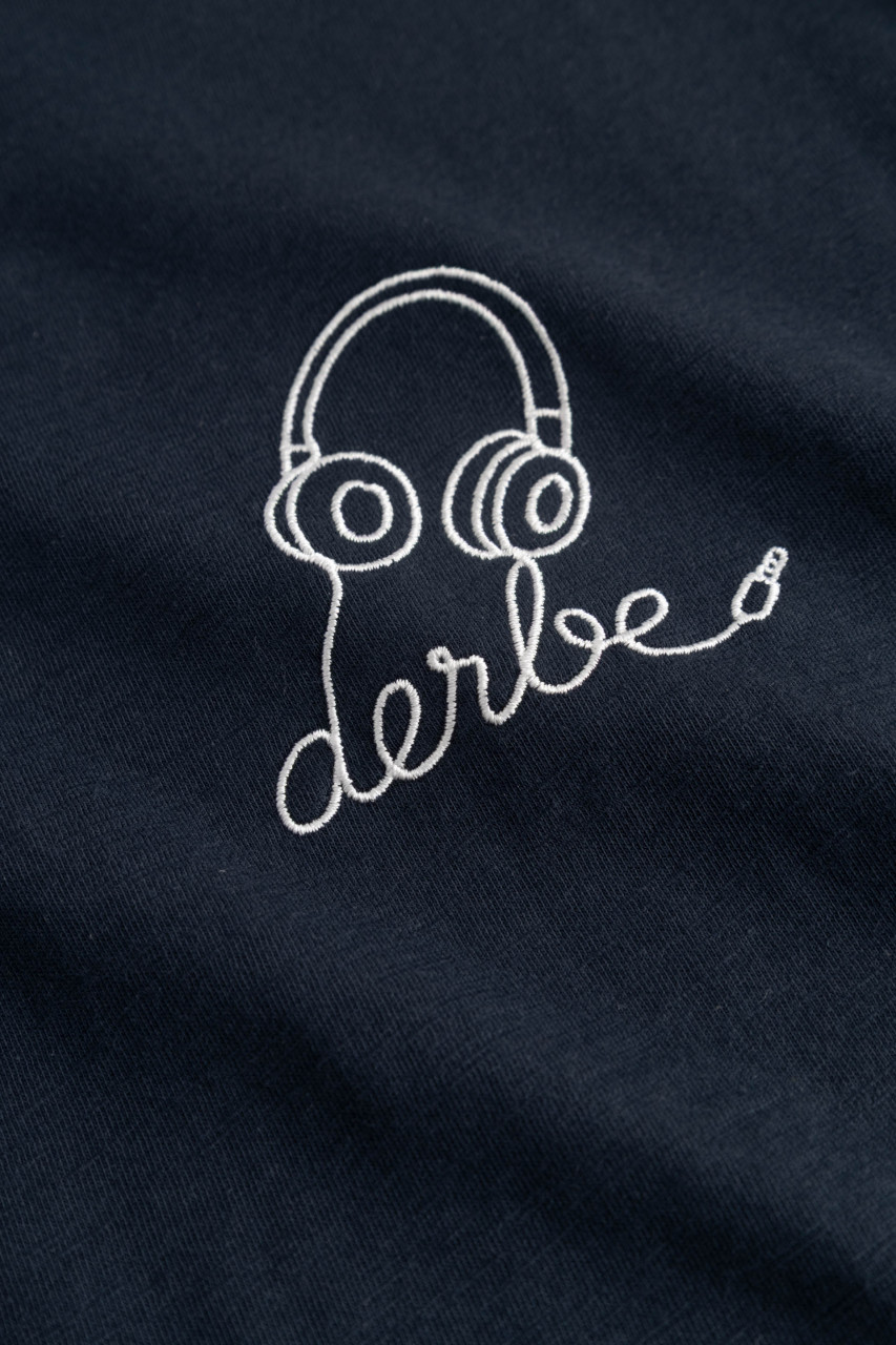 Derbe T-Shirt Kopfhörer Herren Blau GOTS Organic