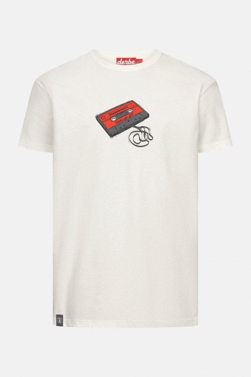 Derbe T-Shirt Kuddelmuddel Herren Weiß Kassette GOTS Organic