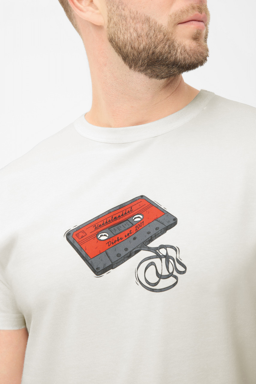 Derbe T-Shirt Kuddelmuddel Herren Weiß Kassette GOTS Organic