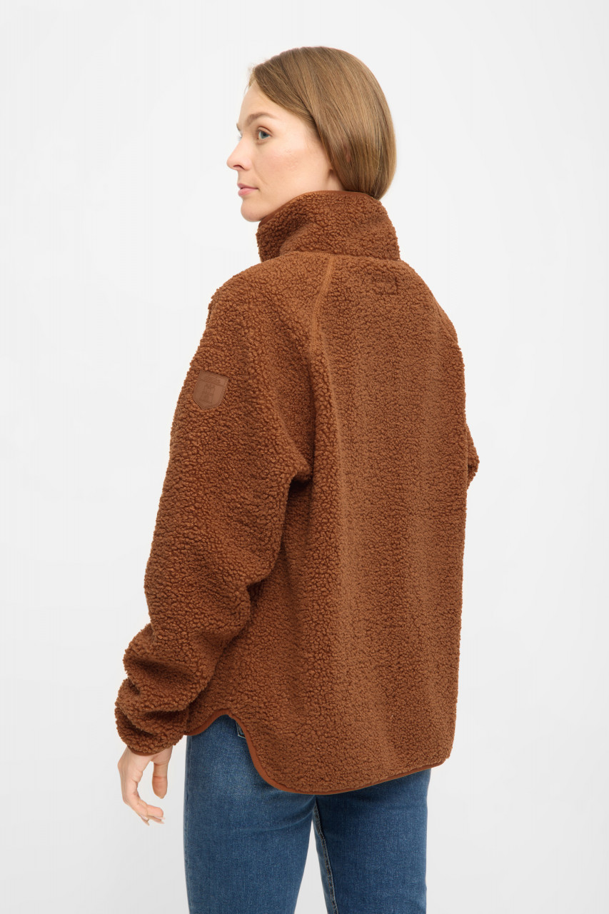 Derbe Damen Fleecejacke Kuschelby Braun Karamell Teddy