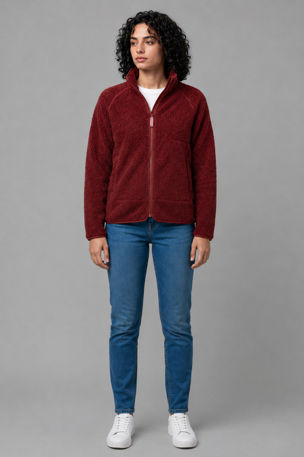 Derbe Damen Fleecejacke Kuschelby Rot Teddy