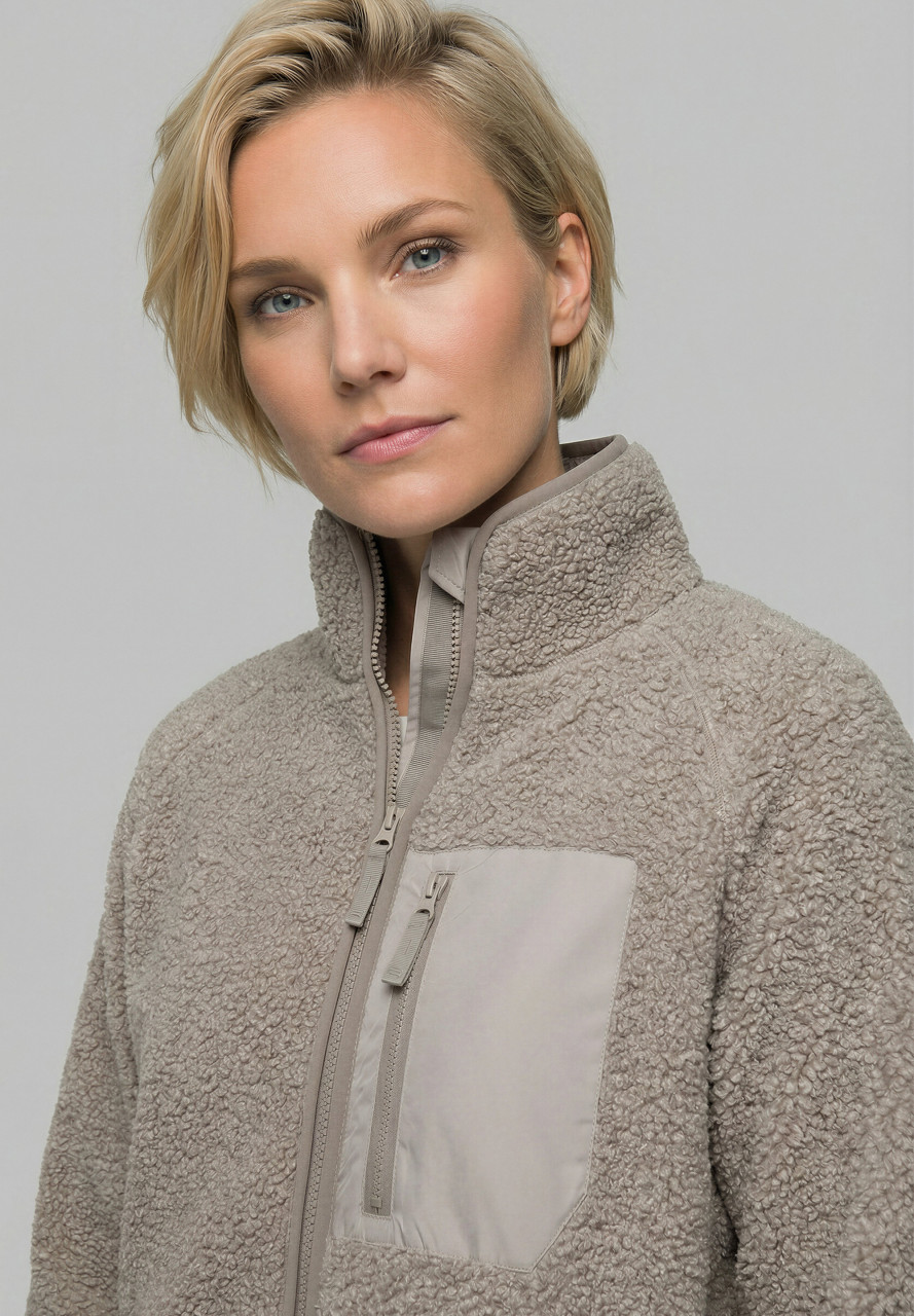 Derbe Damen Fleecejacke Kuschelby Long Beige Teddy