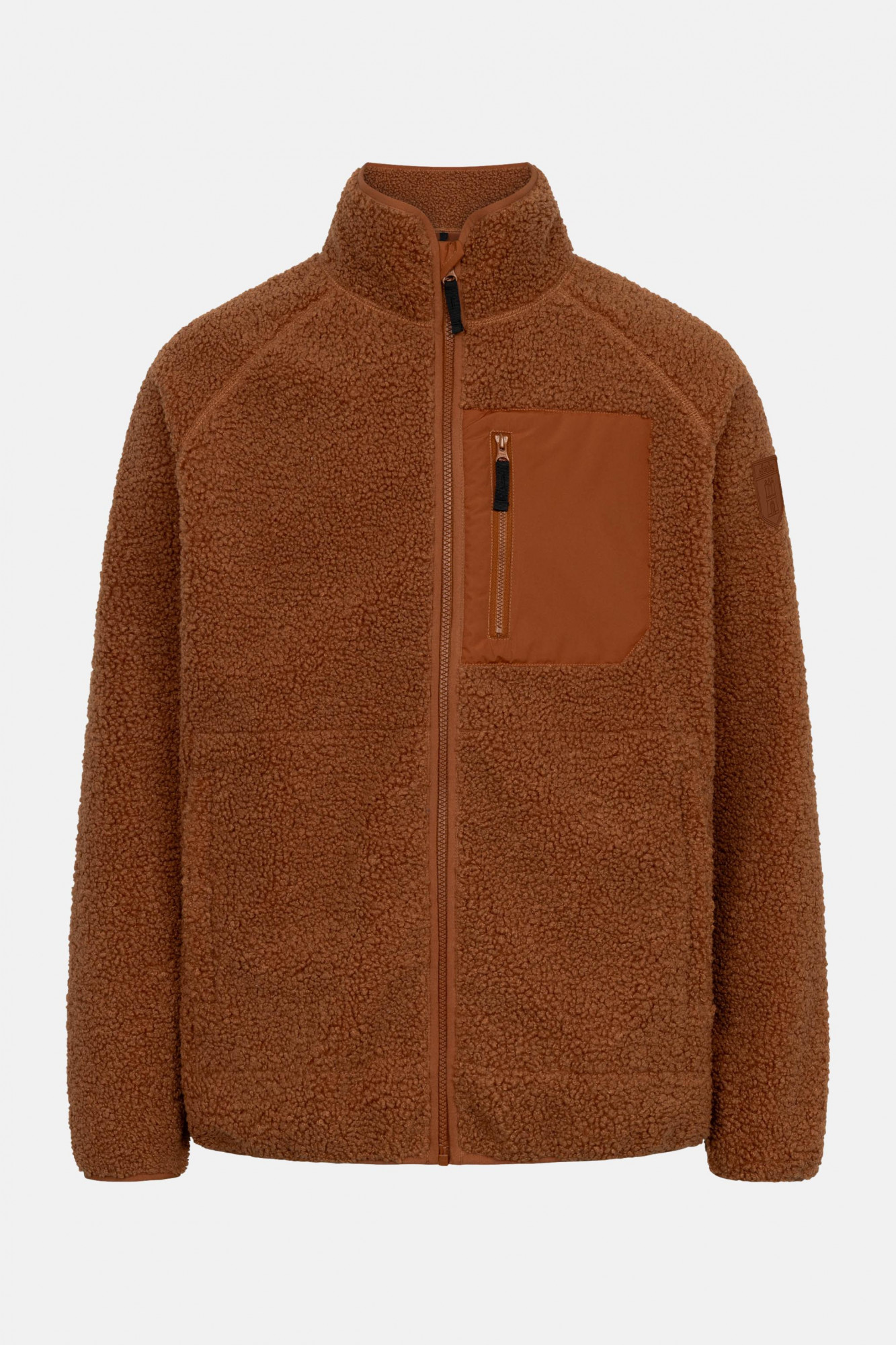Derbe Herren Fleecejacke Kuschelby Pocket Braun Teddy