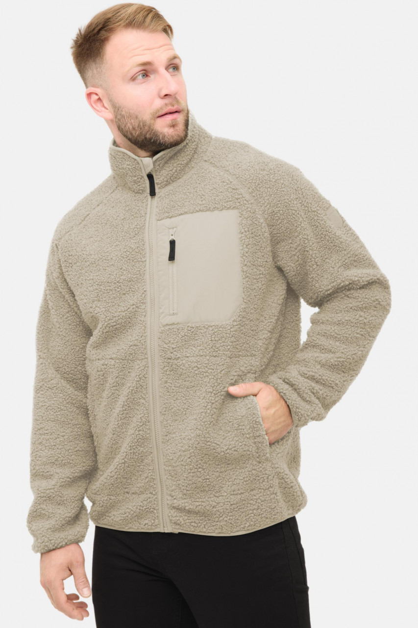 Derbe Herren Fleecejacke Kuschelby Pocket Beige Teddy