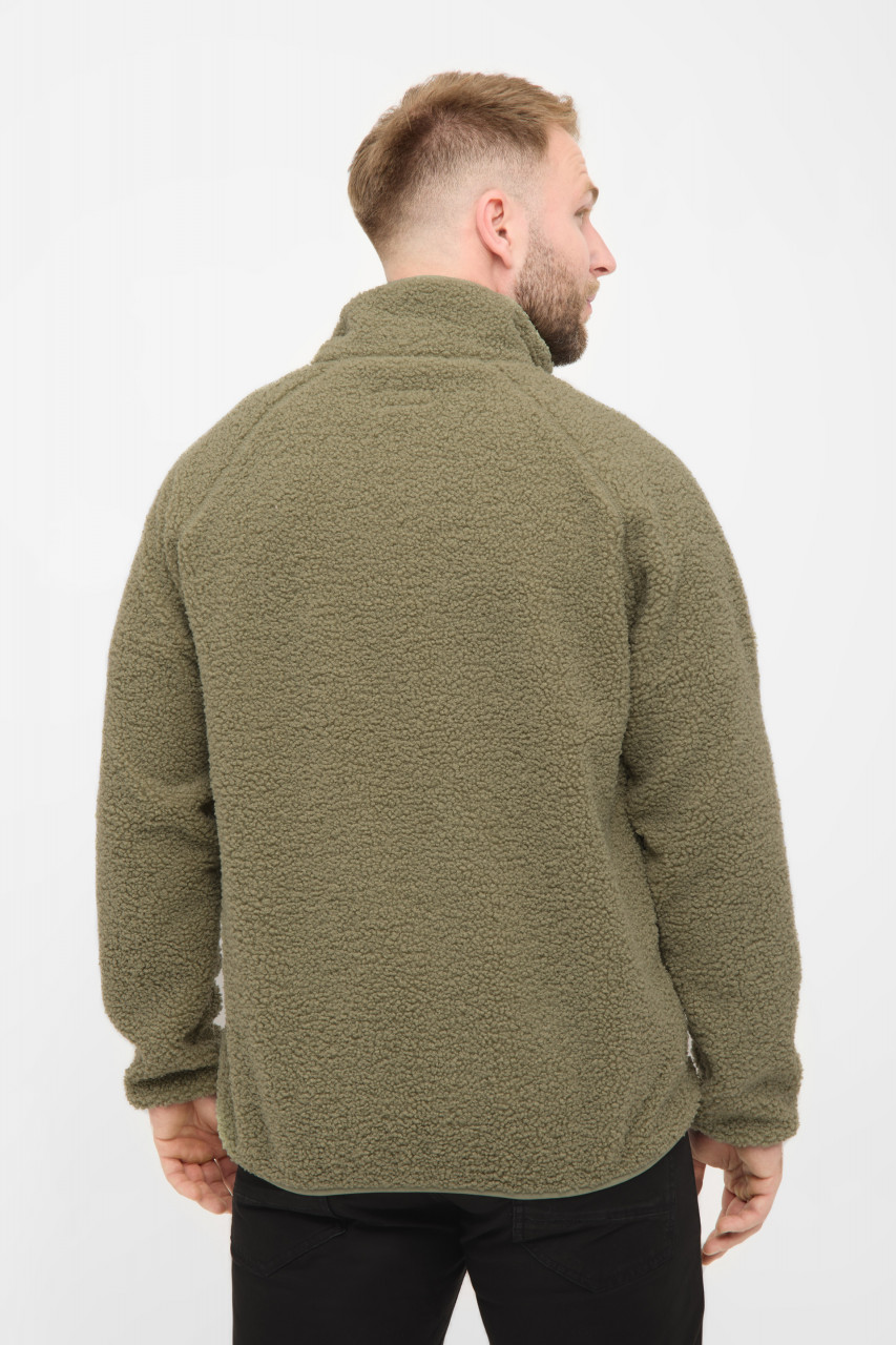 Derbe Herren Fleecejacke Kuschelby Pocket Hellgrün Oliv Teddy