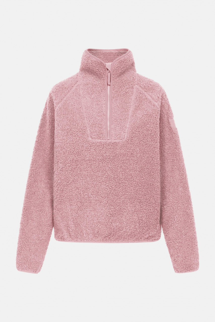 Derbe Damen Fleece Pullover Kuschelby Troyer Rosa Teddy