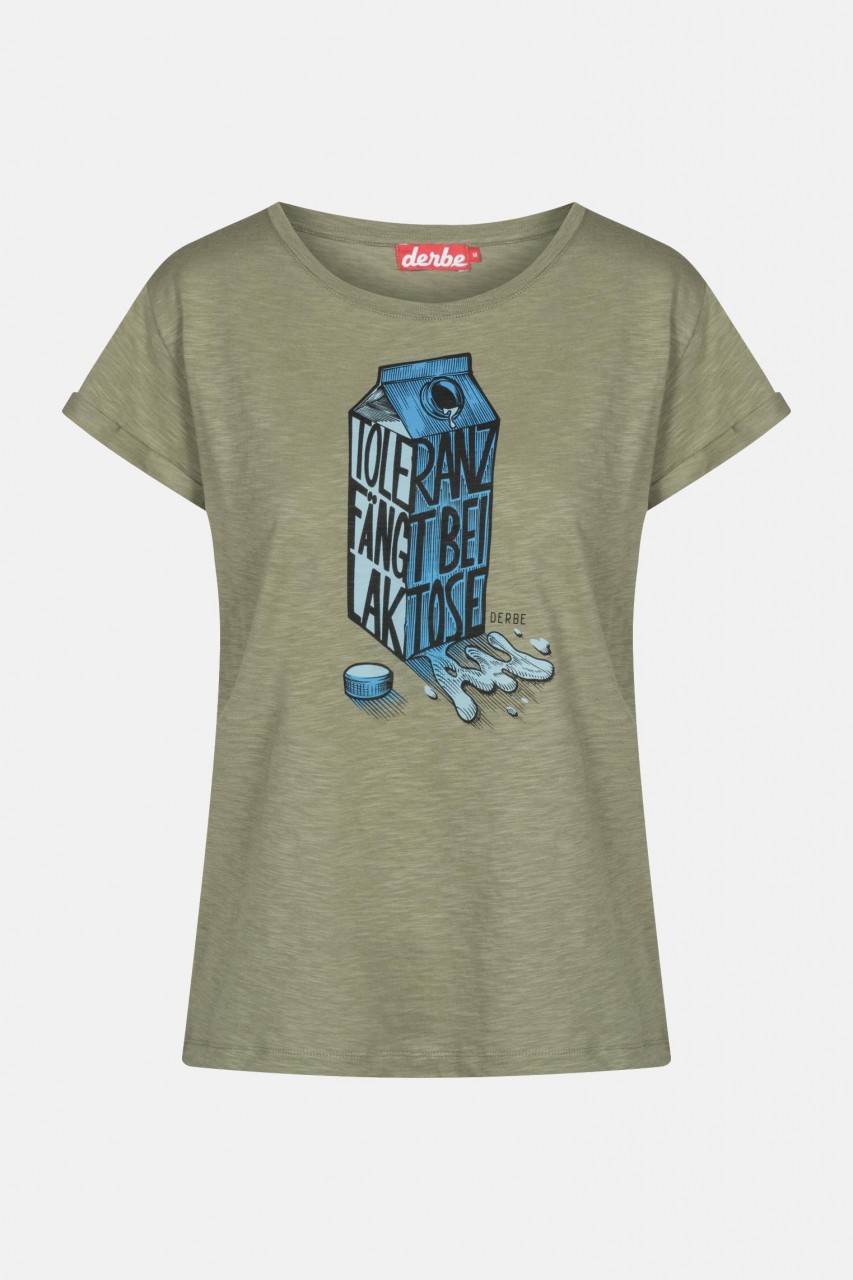Derbe Laktose Damen T-Shirt Light Oliv