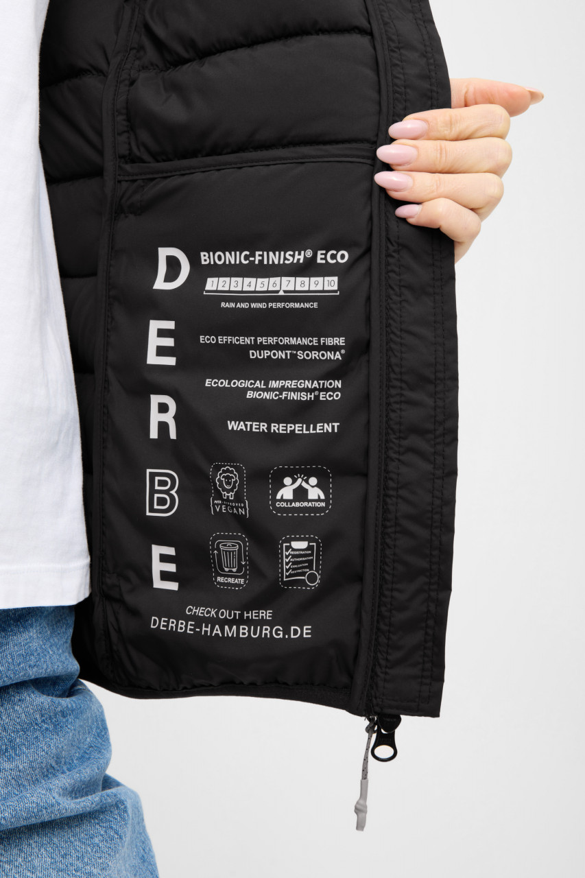 Derbe Damen Steppjacke Lightby Schwarz Übergangsjacke