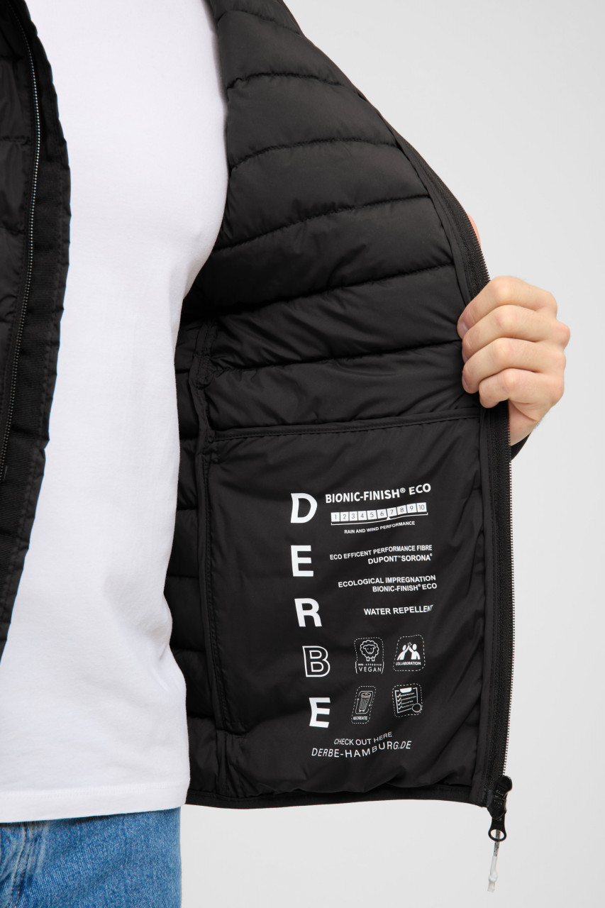 Derbe Herren Steppjacke Lightby Schwarz Übergangsjacke