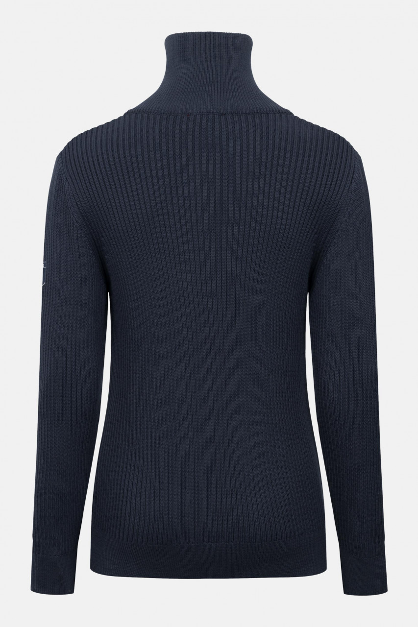Derbe Matrosenplünn Troyer Herren Pullover Rippstrick Navy Dunkelblau GOTS Organic