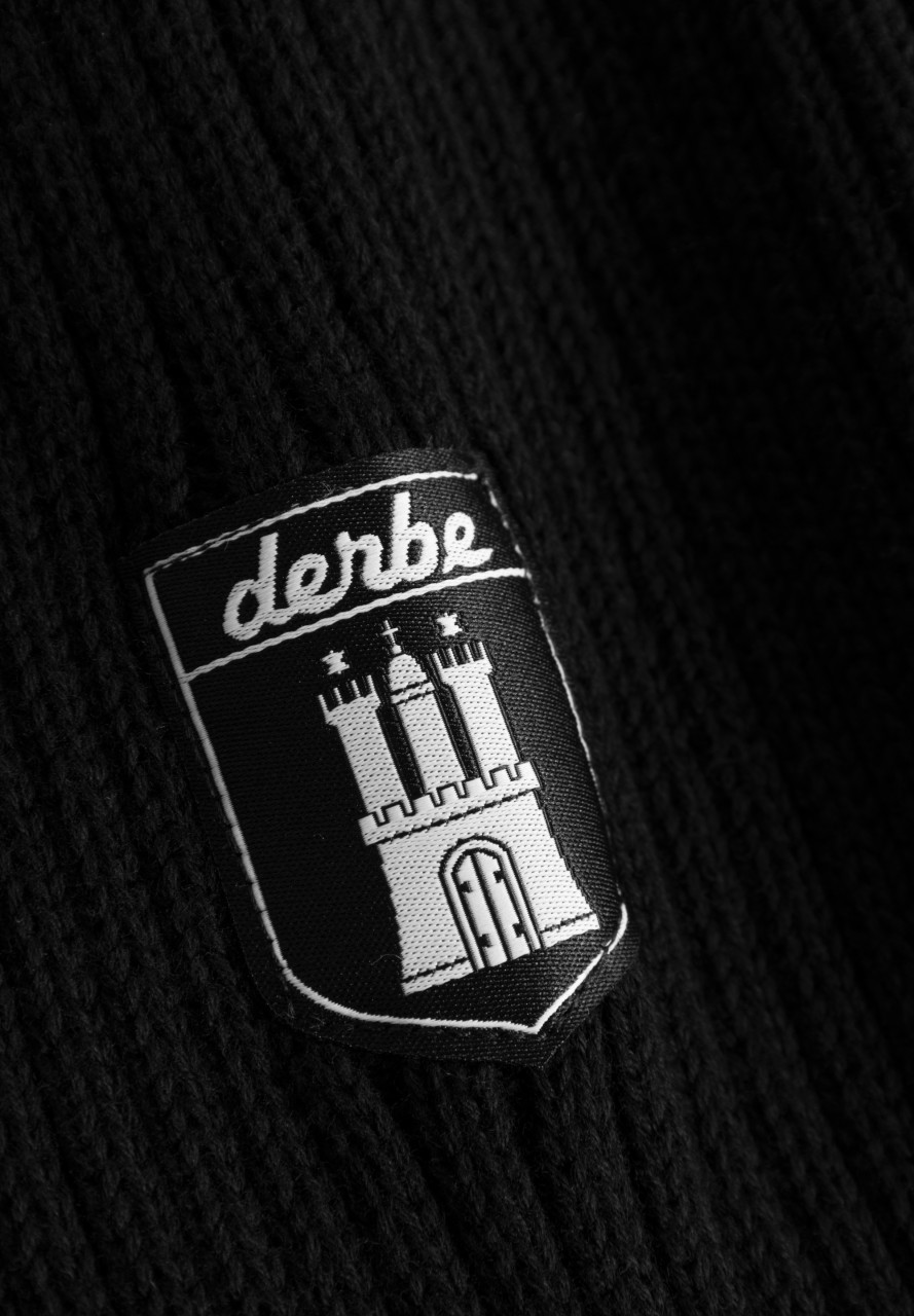 Derbe Matrosenplünn Troyer Herren Pullover Rippstrick Schwarz GOTS Organic