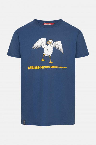 Derbe T-Shirt Meins Herren Blau Möwe GOTS Organic