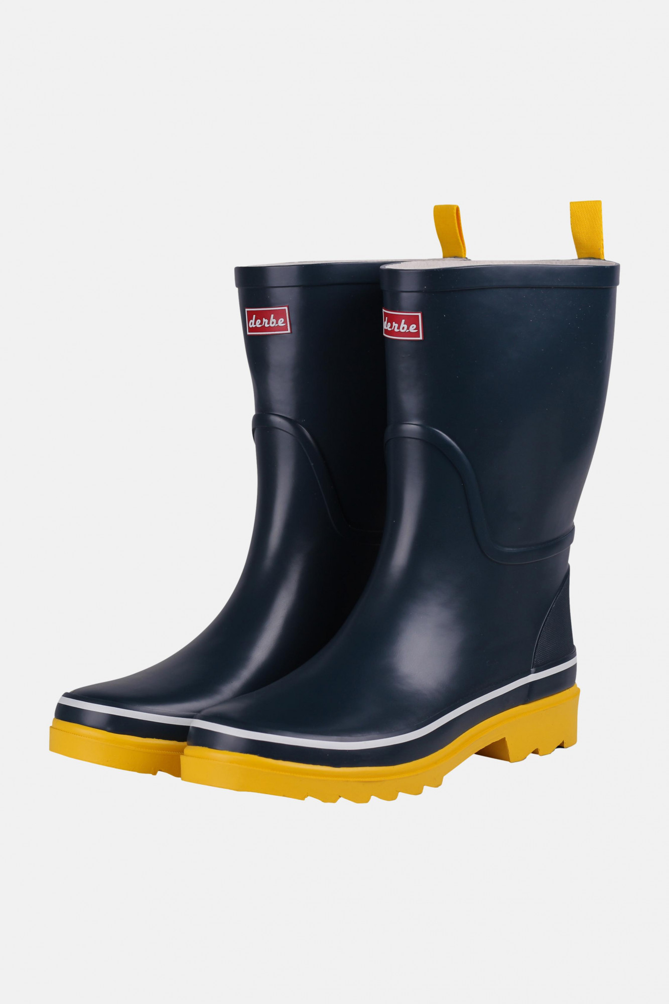 Derbe Middlehooch Gummistiefel Damen Marine Blau Gelb