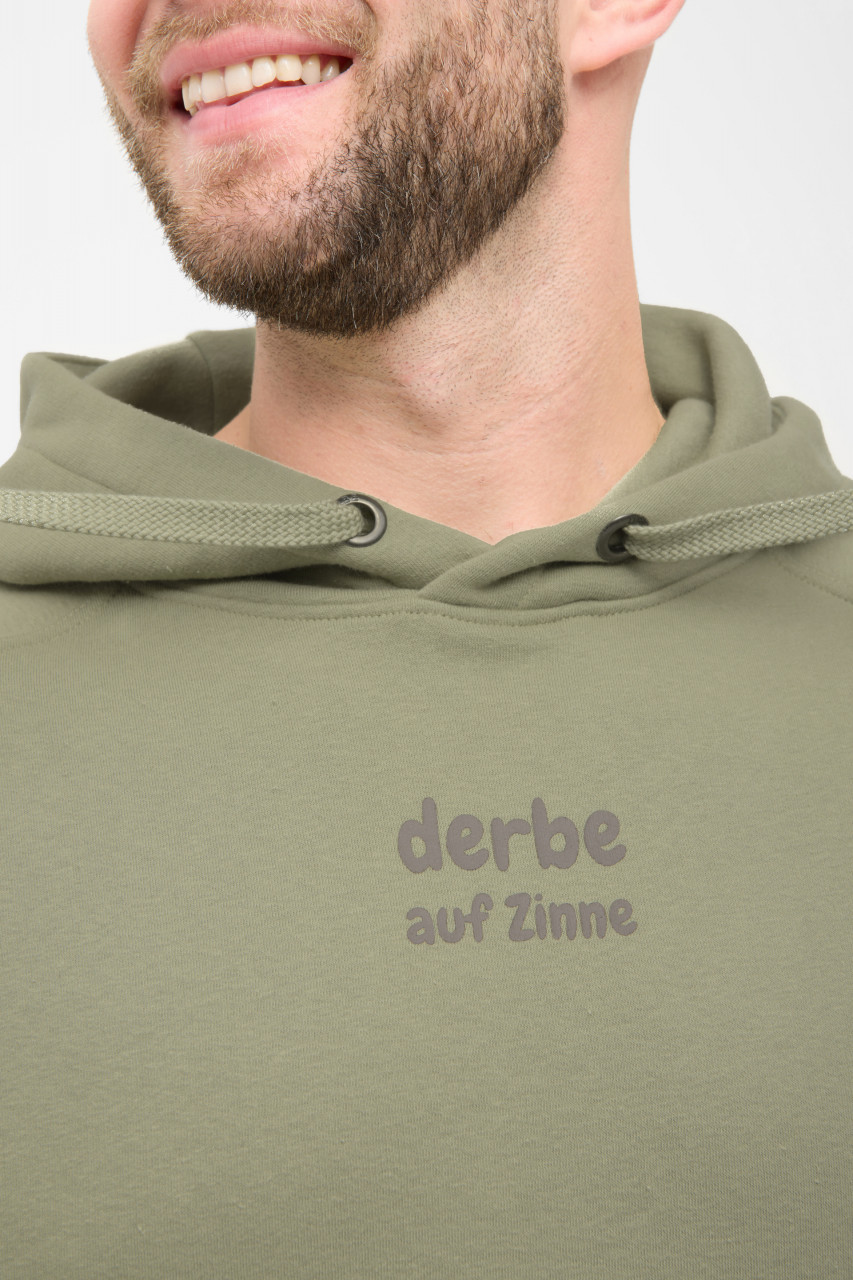 Derbe Hoodie Möwe auf Zinne Herren Oliv Grün Kapuzenpullover GOTS