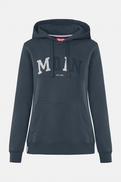 Derbe Moin Damen Hoodie Kapuzenpullover Navy Dunkelblau Zweifarbig