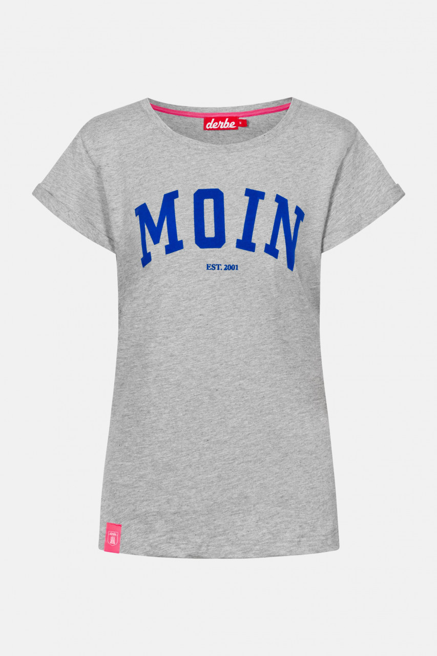 Derbe Moin Damen T-Shirt Grey Melange Grau