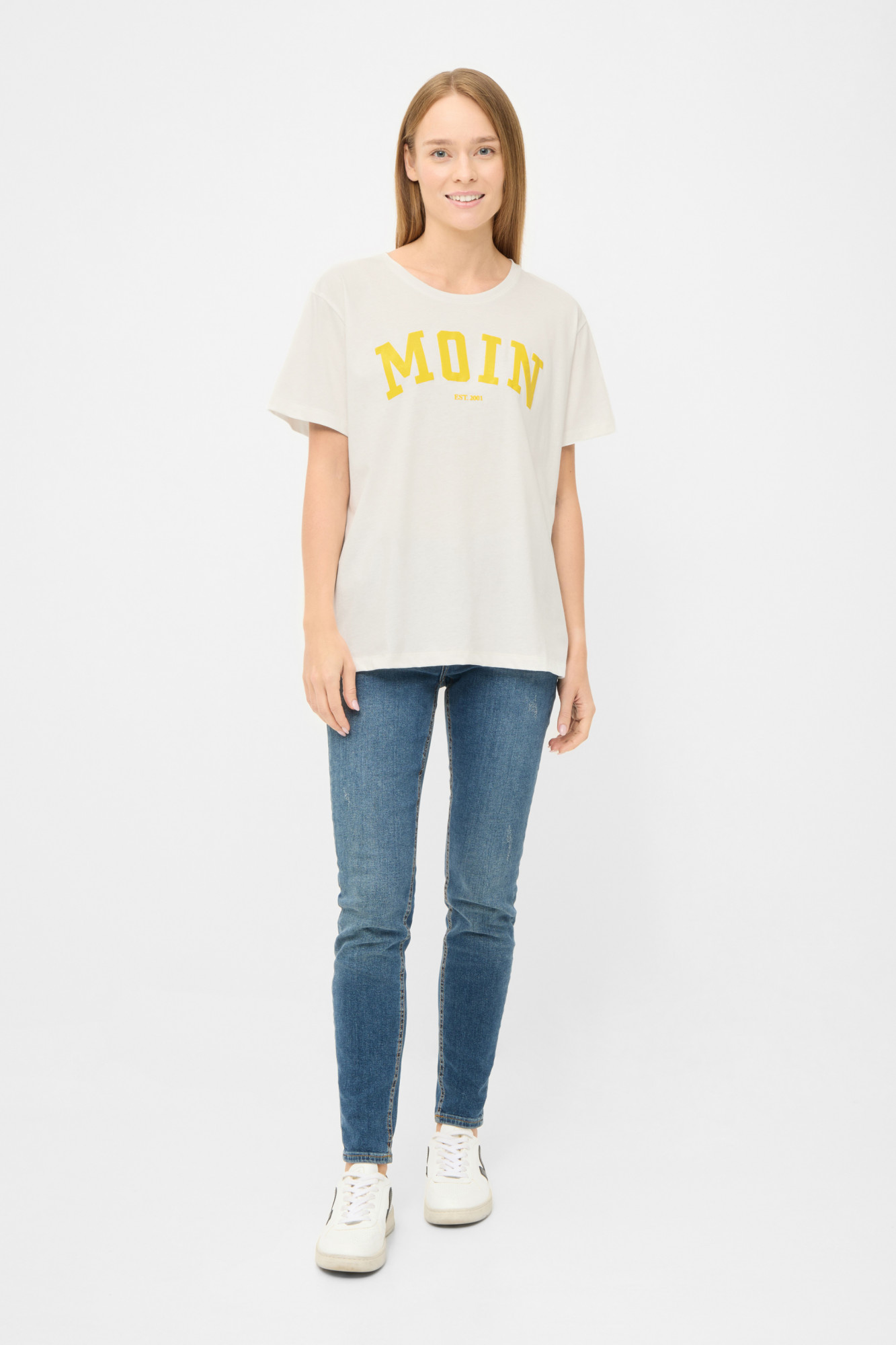 Derbe T-Shirt Moin Damen Gelb GOTS Organic