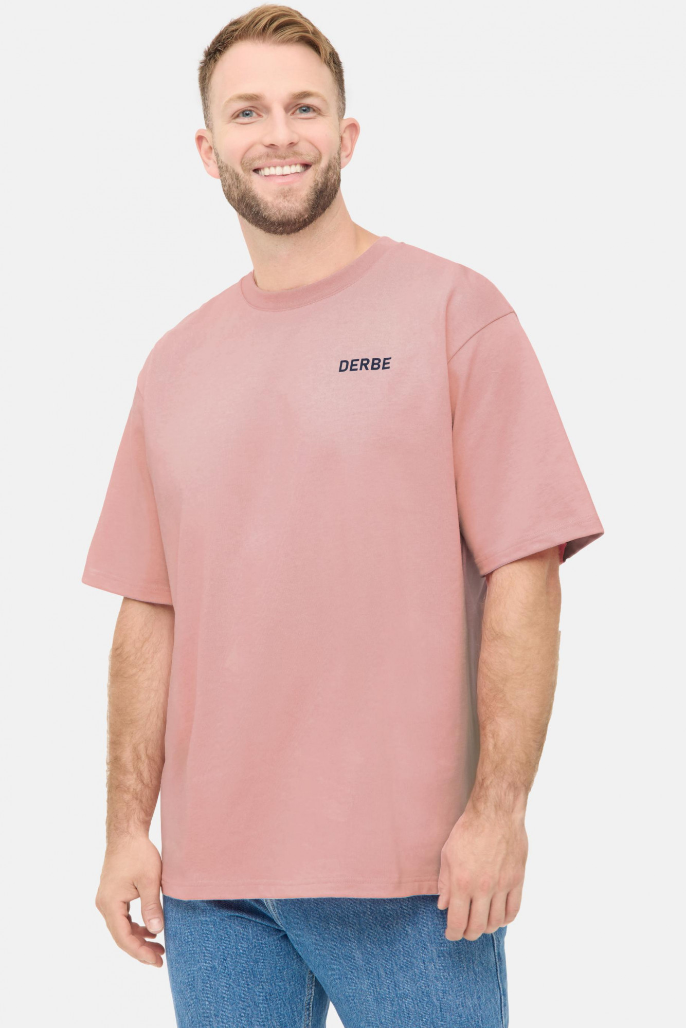 Derbe T-Shirt Moin Franz Herren Rosa GOTS Organic