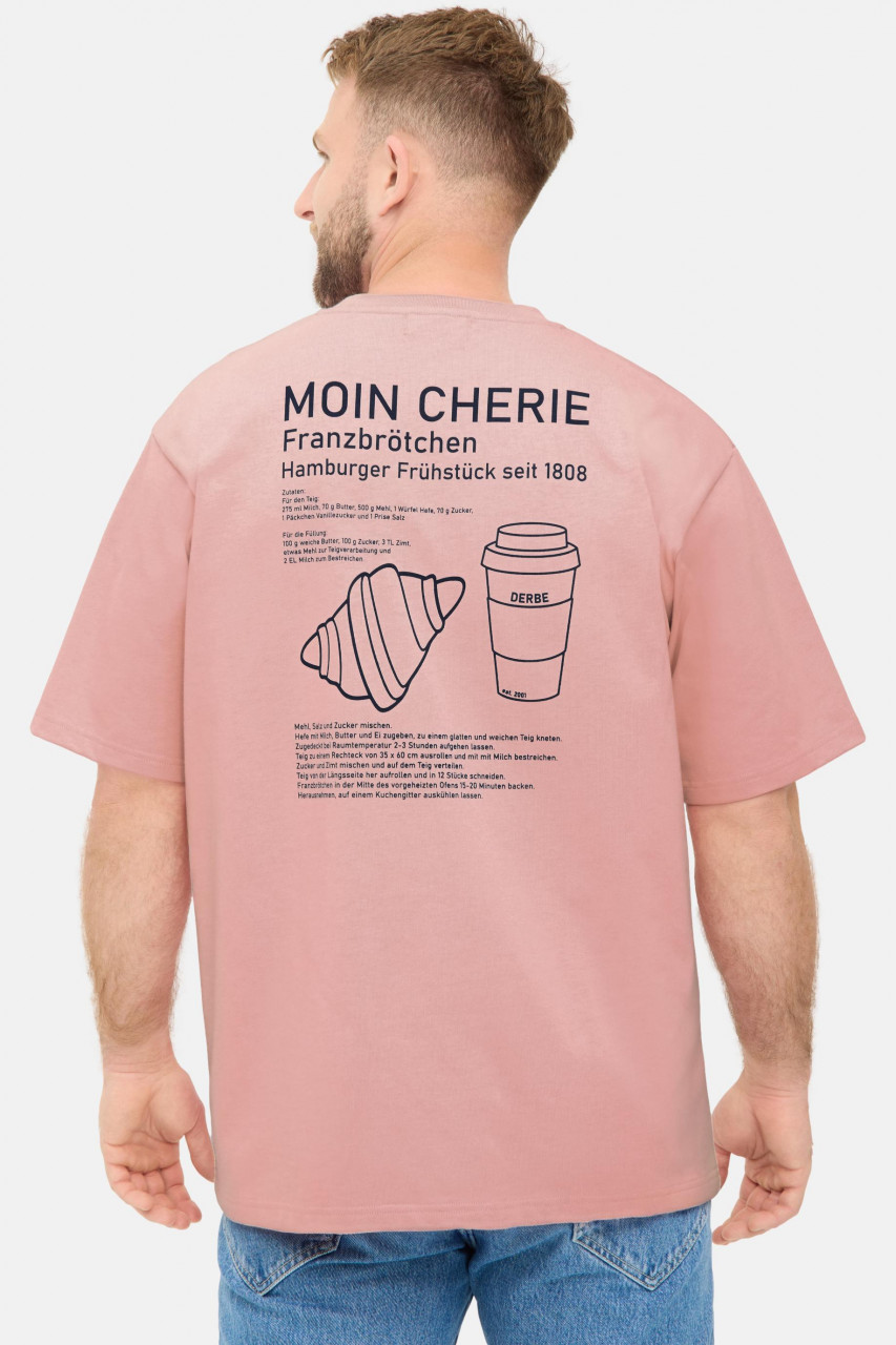 Derbe T-Shirt Moin Franz Herren Rosa GOTS Organic