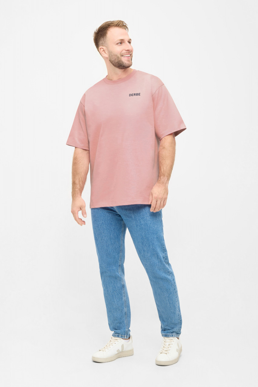 Derbe T-Shirt Moin Franz Herren Rosa GOTS Organic