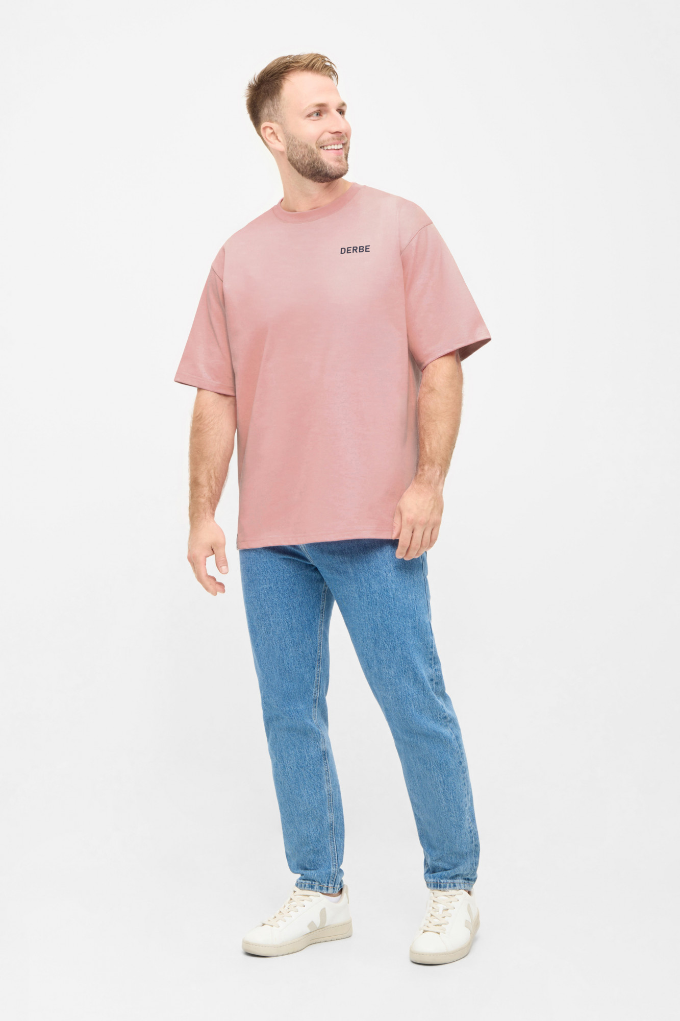 Derbe T-Shirt Moin Franz Herren Rosa GOTS Organic