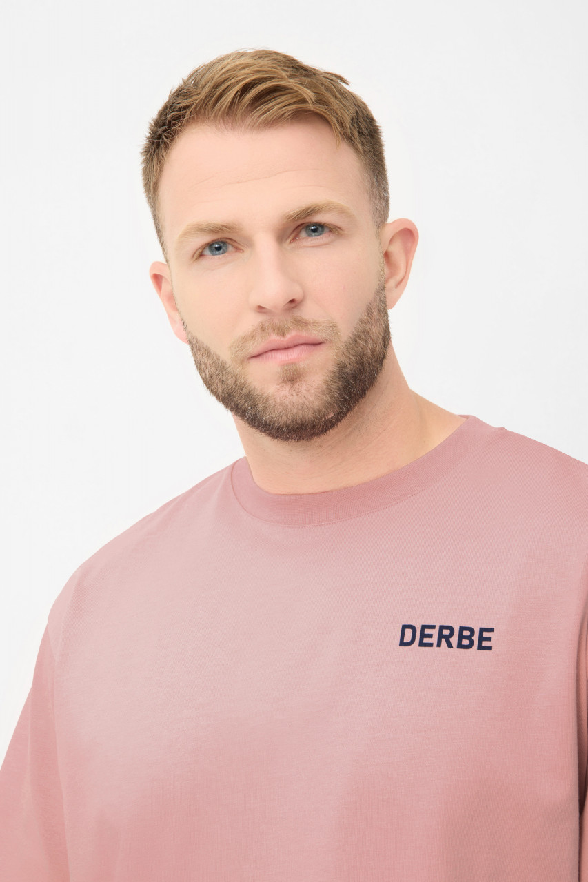 Derbe T-Shirt Moin Franz Herren Rosa GOTS Organic