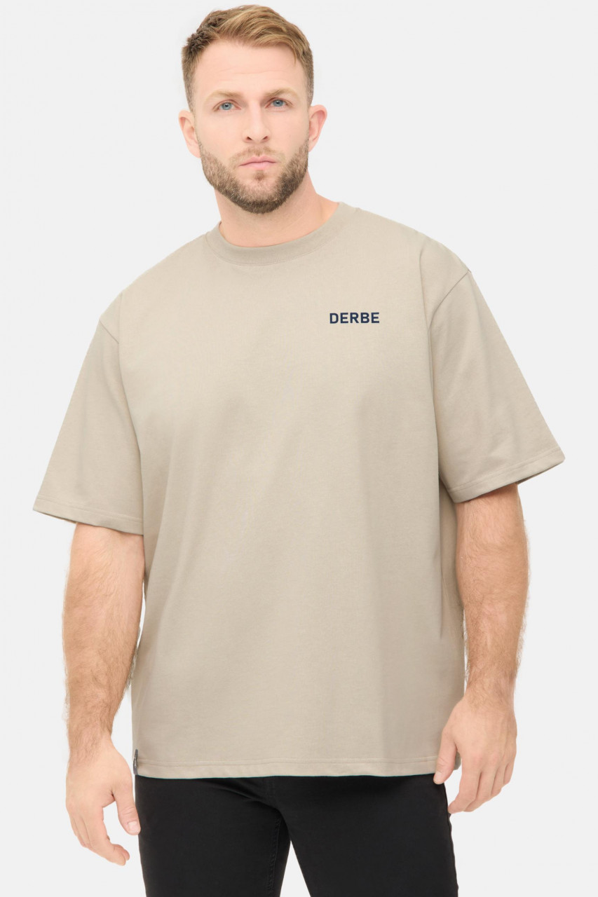 Derbe T-Shirt Moin Franz Herren Beige GOTS Organic