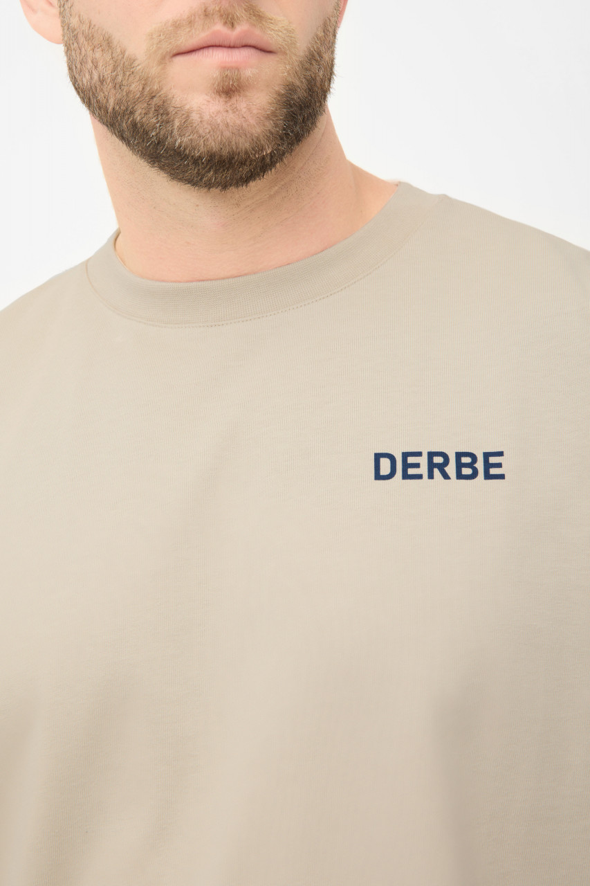 Derbe T-Shirt Moin Franz Herren Beige GOTS Organic
