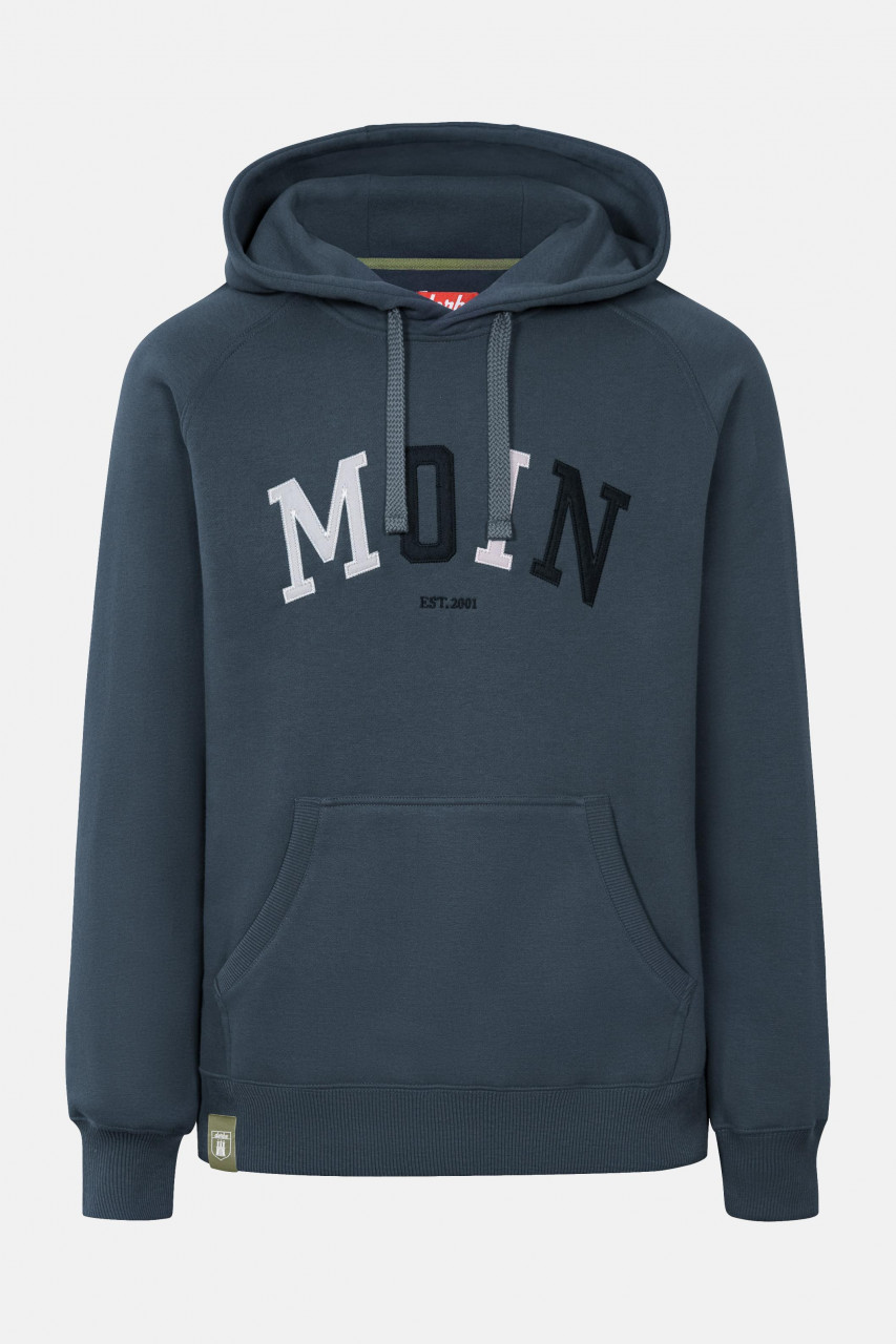 Derbe Moin Herren Hoodie Kapuzenpullover Navy Dunkelblau Zweifarbig