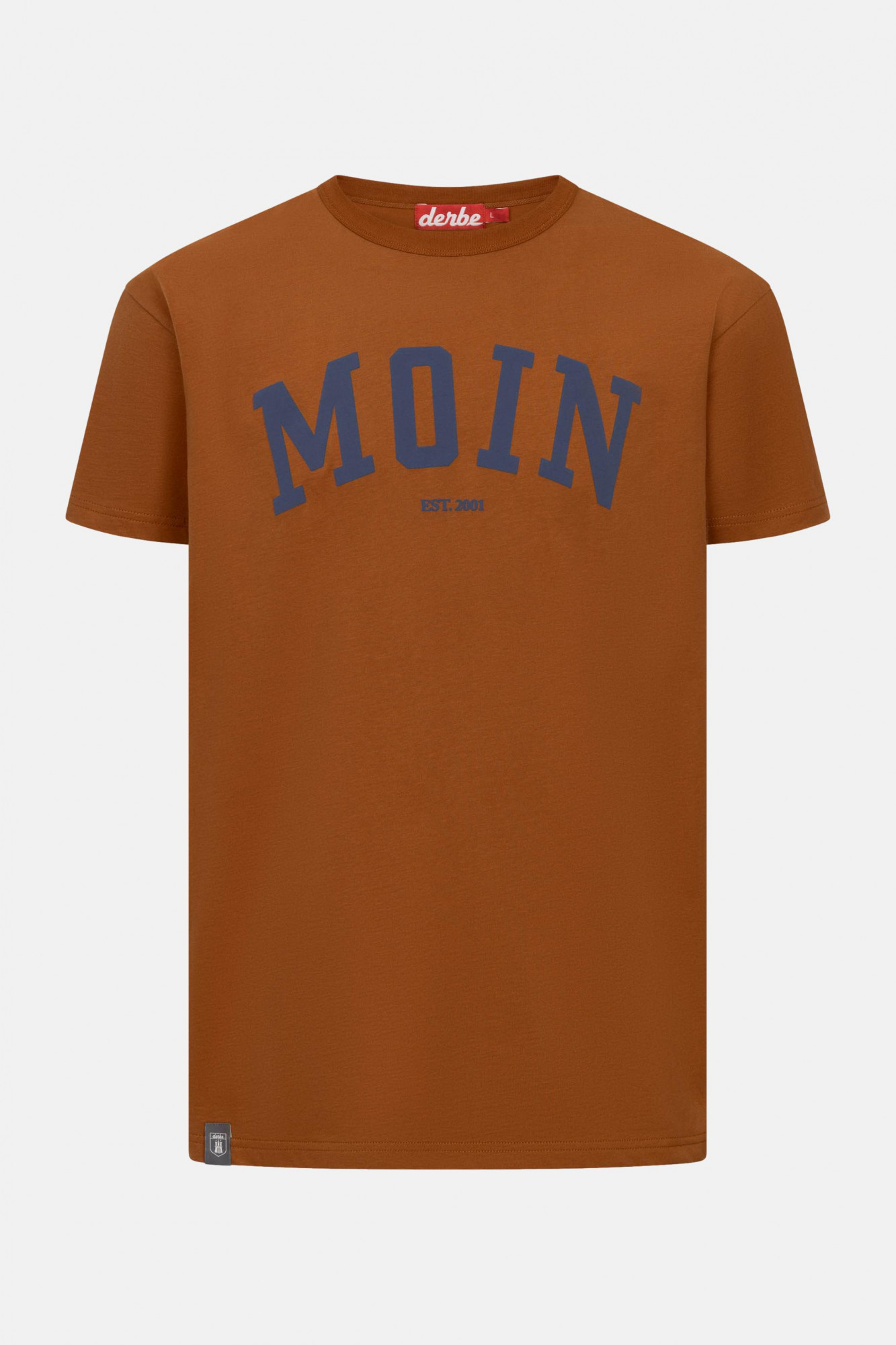 Derbe T-Shirt Moin Herren Braun Blau GOTS Organic