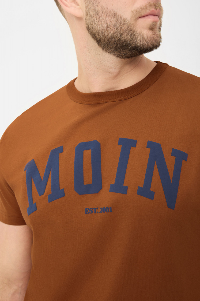Derbe T-Shirt Moin Herren Braun Blau GOTS Organic