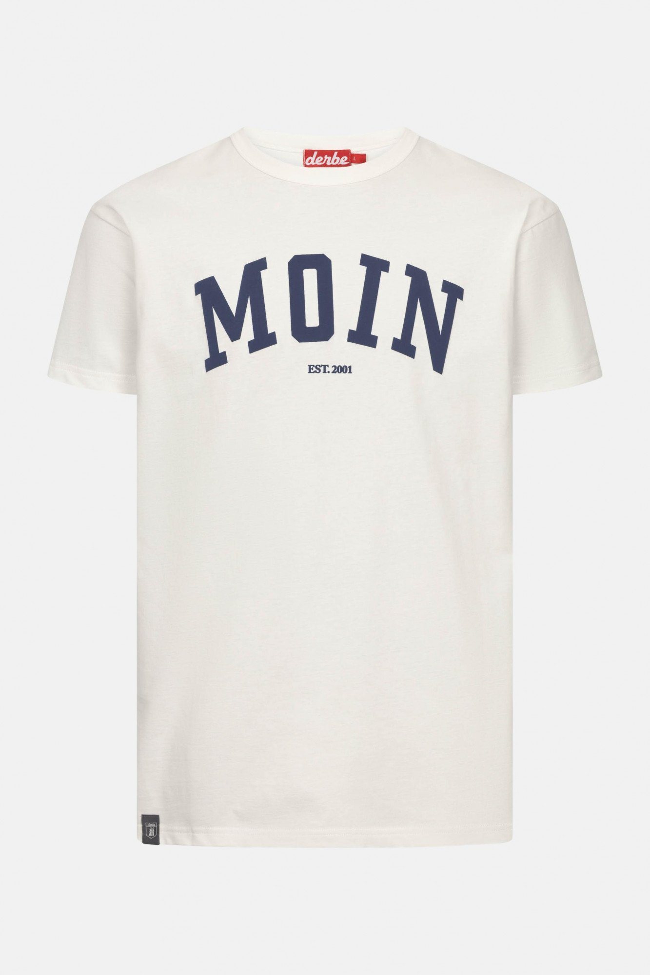 Derbe T-Shirt Moin Herren Weiß Blau GOTS Organic