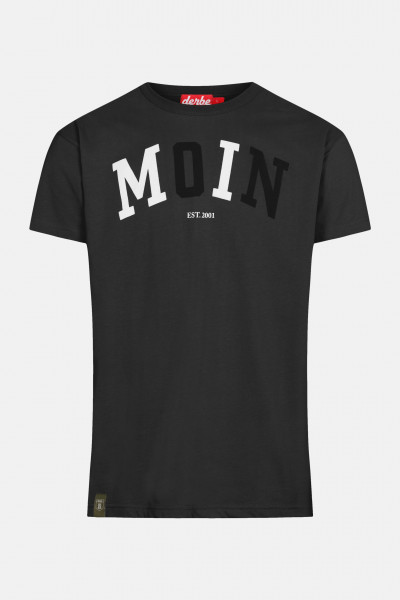 Derbe Moin Herren T-Shirt Zweifarbig Black Schwarz Weiß
