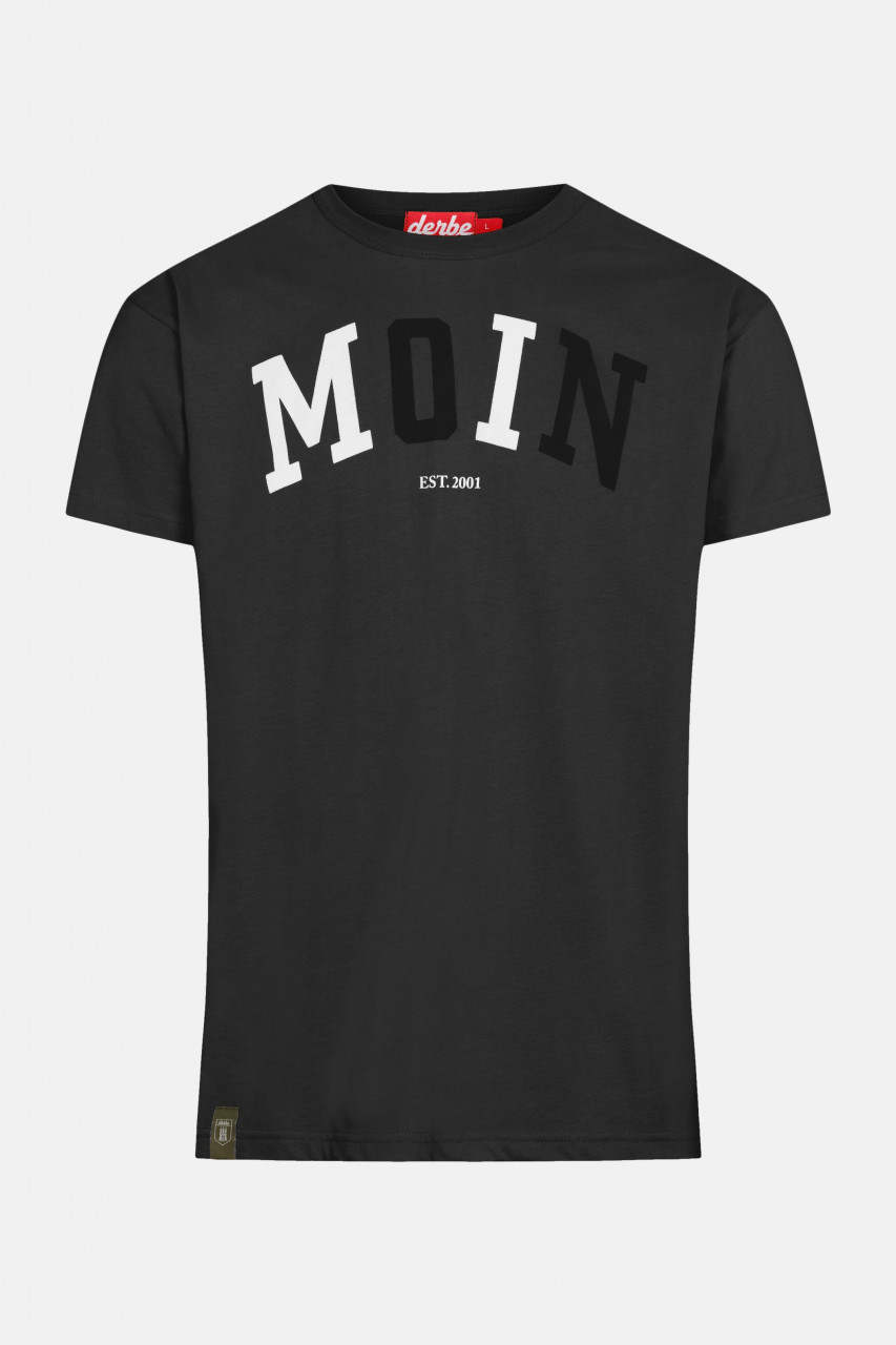 Derbe Moin Herren T-Shirt Zweifarbig Black Schwarz Weiß
