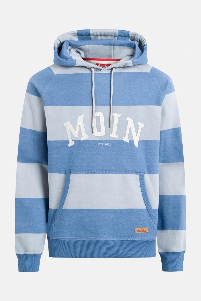 Derbe Moin Hoody Boys Herren Kapuzenpullover Quarry Bijou Blue Grau Blau
