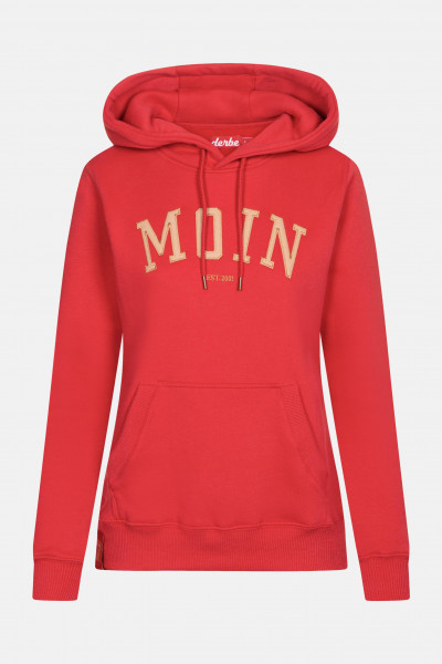 Derbe Moin Red Hoody Damen Kapuzenpullover Rot Derbe Moin Red Hoody Damen Kapuzenpullover Rot