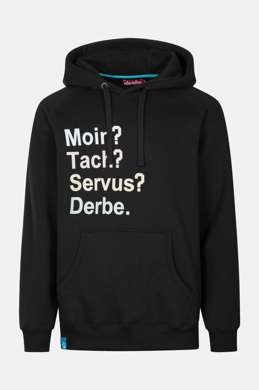 Derbe Moin Tach Servus Herren Hoody Black Schwarz
