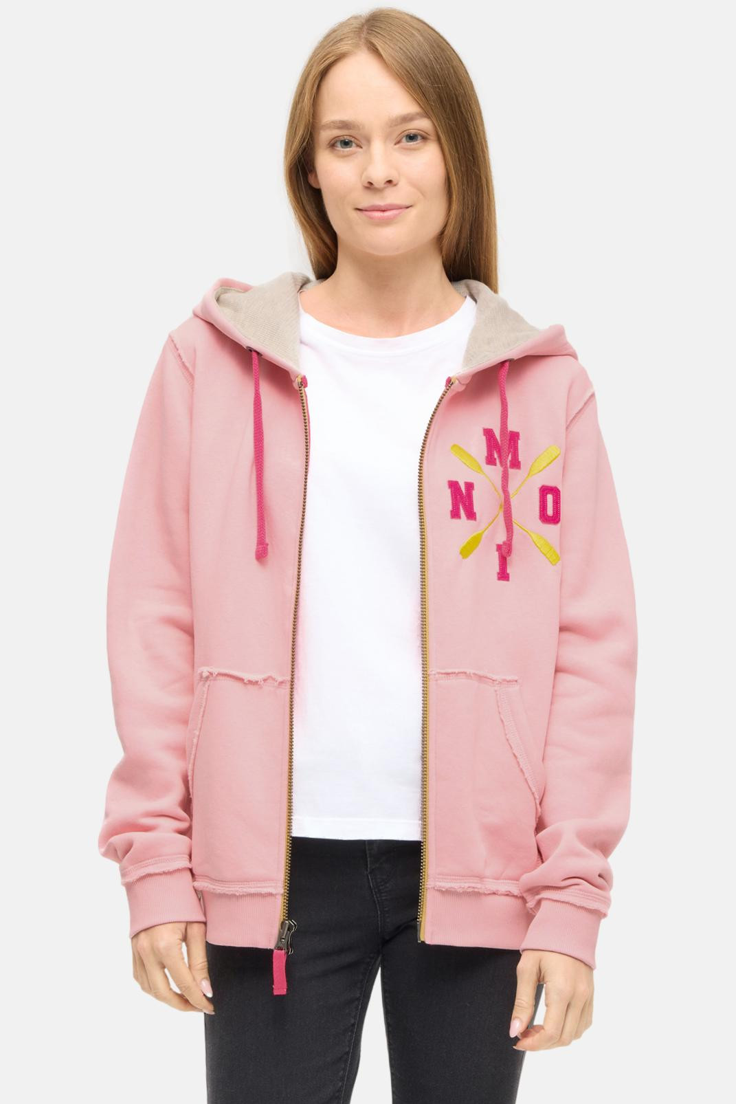 Derbe Sweatjacke Moin X Damen Rosa Zip Hoodie GOTS