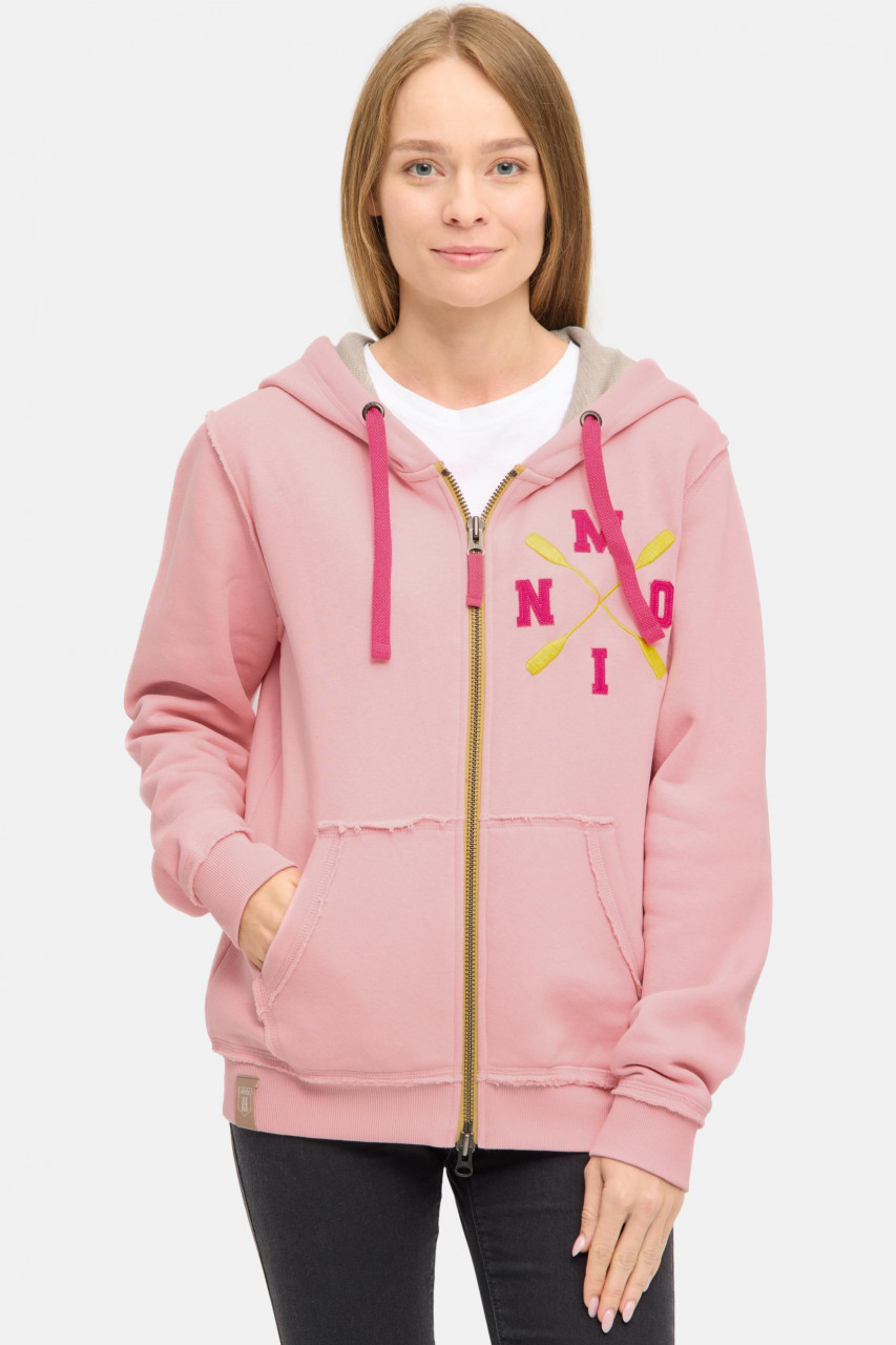 Derbe Sweatjacke Moin X Damen Rosa Zip Hoodie GOTS
