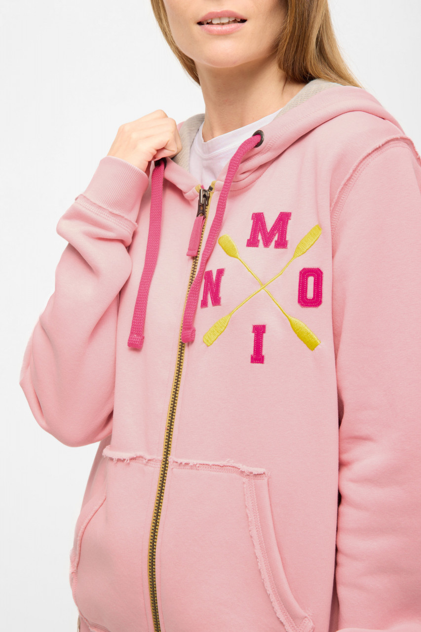 Derbe Sweatjacke Moin X Damen Rosa Zip Hoodie GOTS