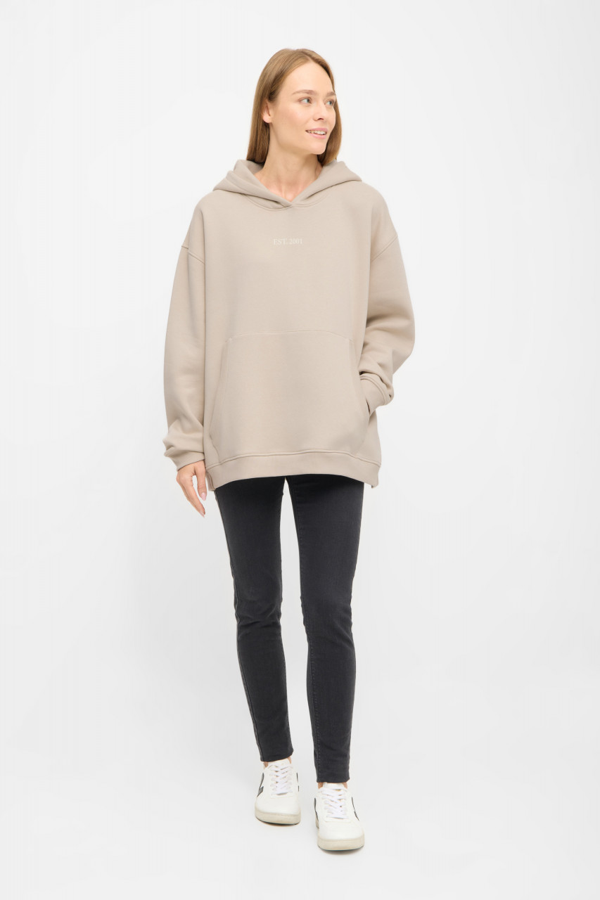 Derbe Hoodie Moin X Damen Beige Kapuzenpullover