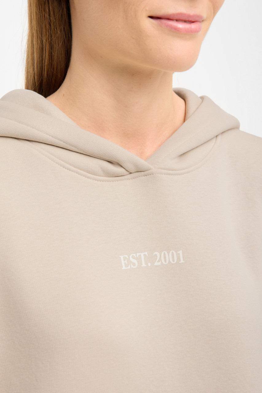 Derbe Hoodie Moin X Damen Beige Kapuzenpullover