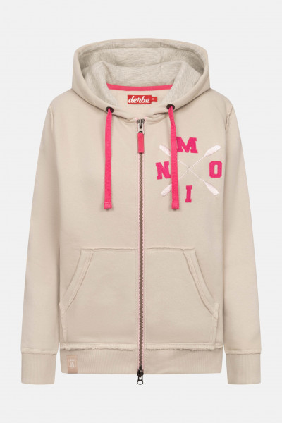 Derbe Sweatjacke Moin X Damen Beige Zip Hoodie GOTS