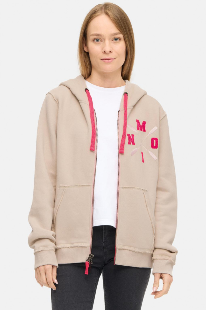 Derbe Sweatjacke Moin X Damen Beige Zip Hoodie GOTS